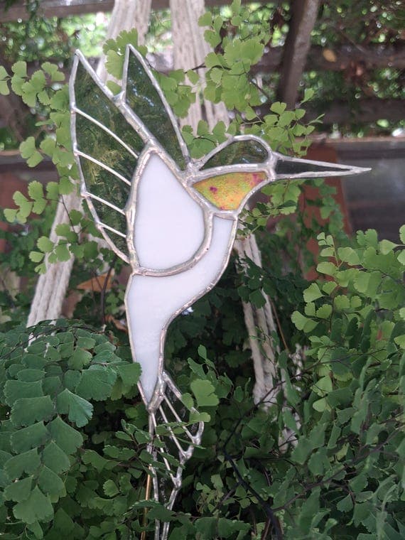 Hummingbird Plant Stake with Flashy Red Throat Patch