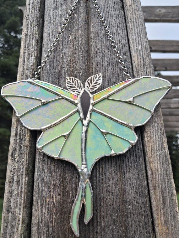 Luminescent Green Luna Moth Suncatcher